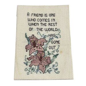 Handmade Needlepoint Floral Retro Hippie Boho Friends
